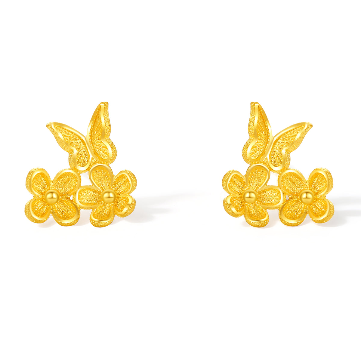 “Dream in the Garden” 24K Gold Earrings Flower 1.45-1.65g A0914968