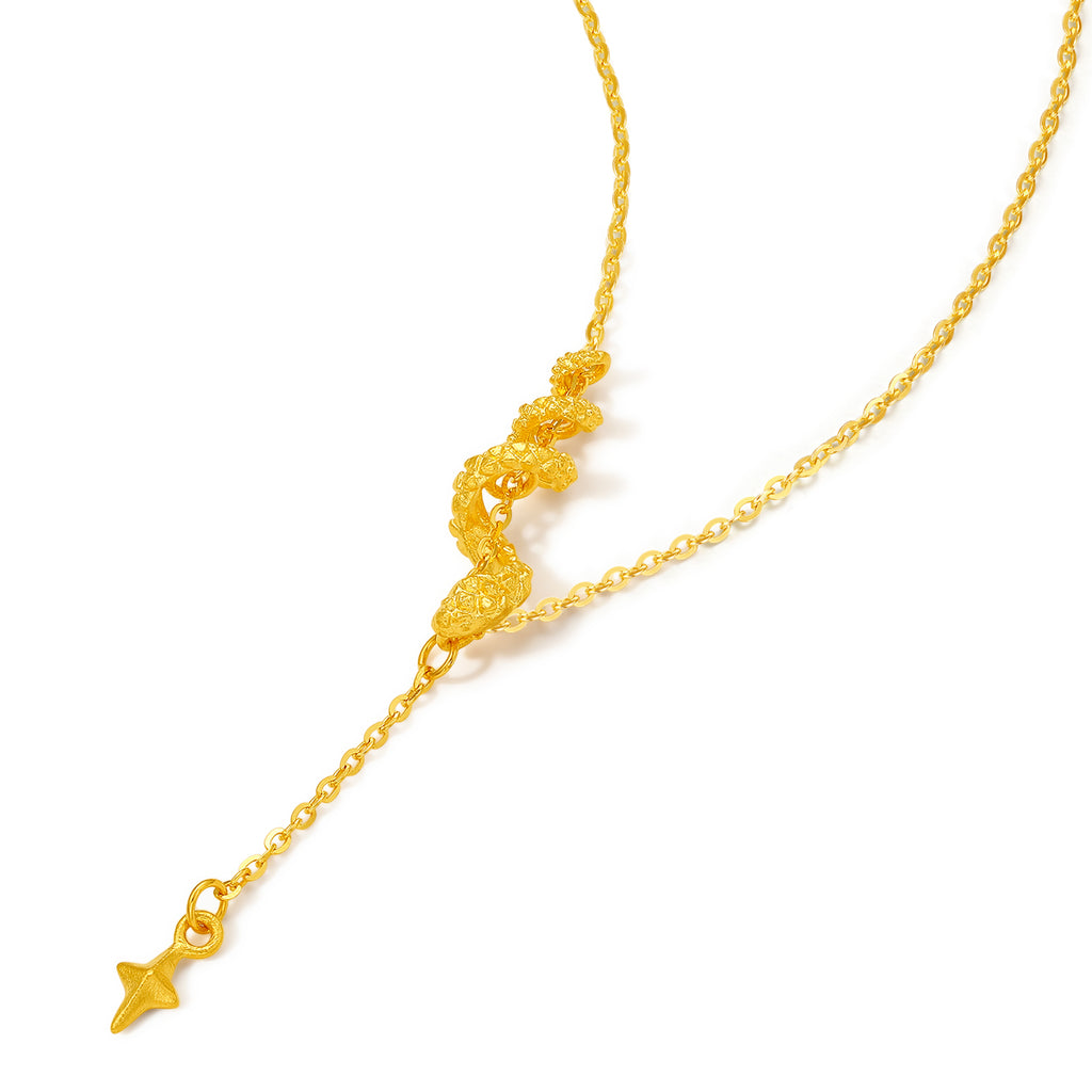 "Chinese Zodiac Snake" 999 24K Gold Pendant Necklace Snake 3.5-3.9g A0613100
