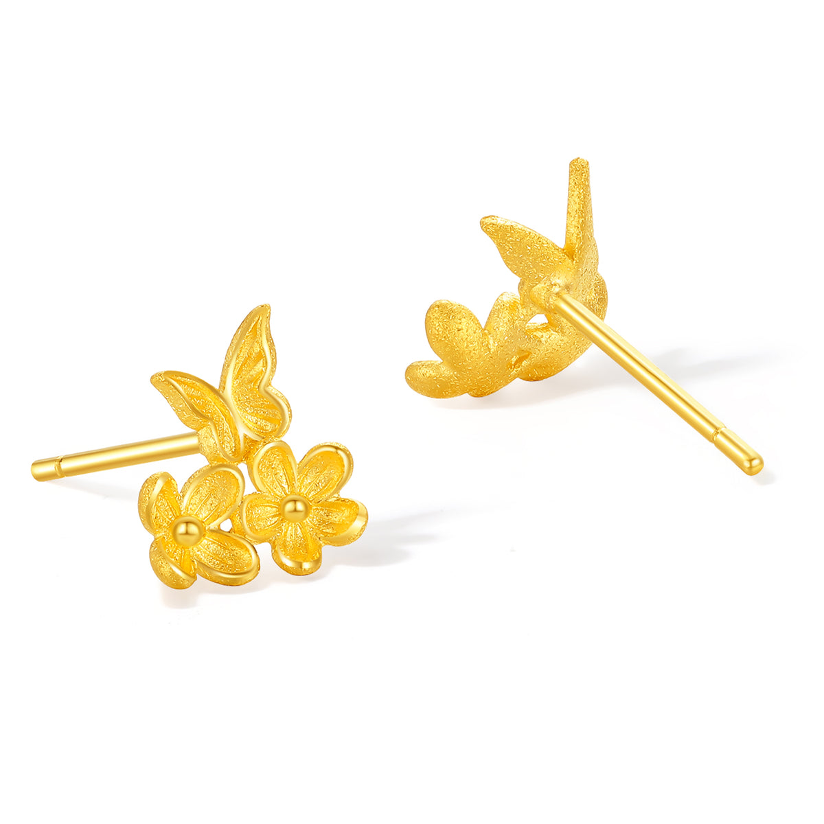 “Dream in the Garden” 24K Gold Earrings Flower 1.45-1.65g A0914968