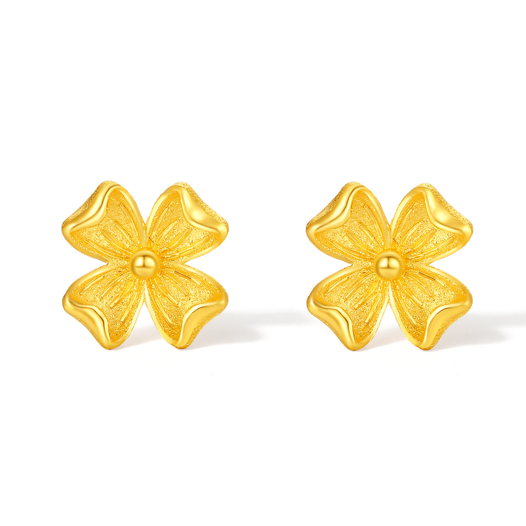 “Dream in the Garden” 24K Gold Earrings Flower 1.45-1.65g A0914965
