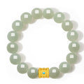 24K Gold Beaded Bracelet Hetian Jade 1-1.2g Y1913007