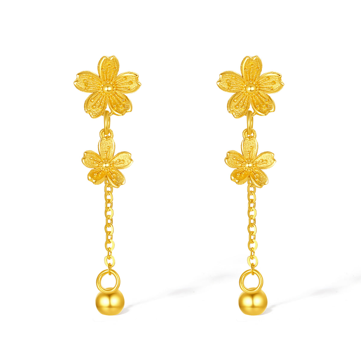 “Dream in the Garden” 24K Gold Earrings Flower 1.2-1.5g A0914959