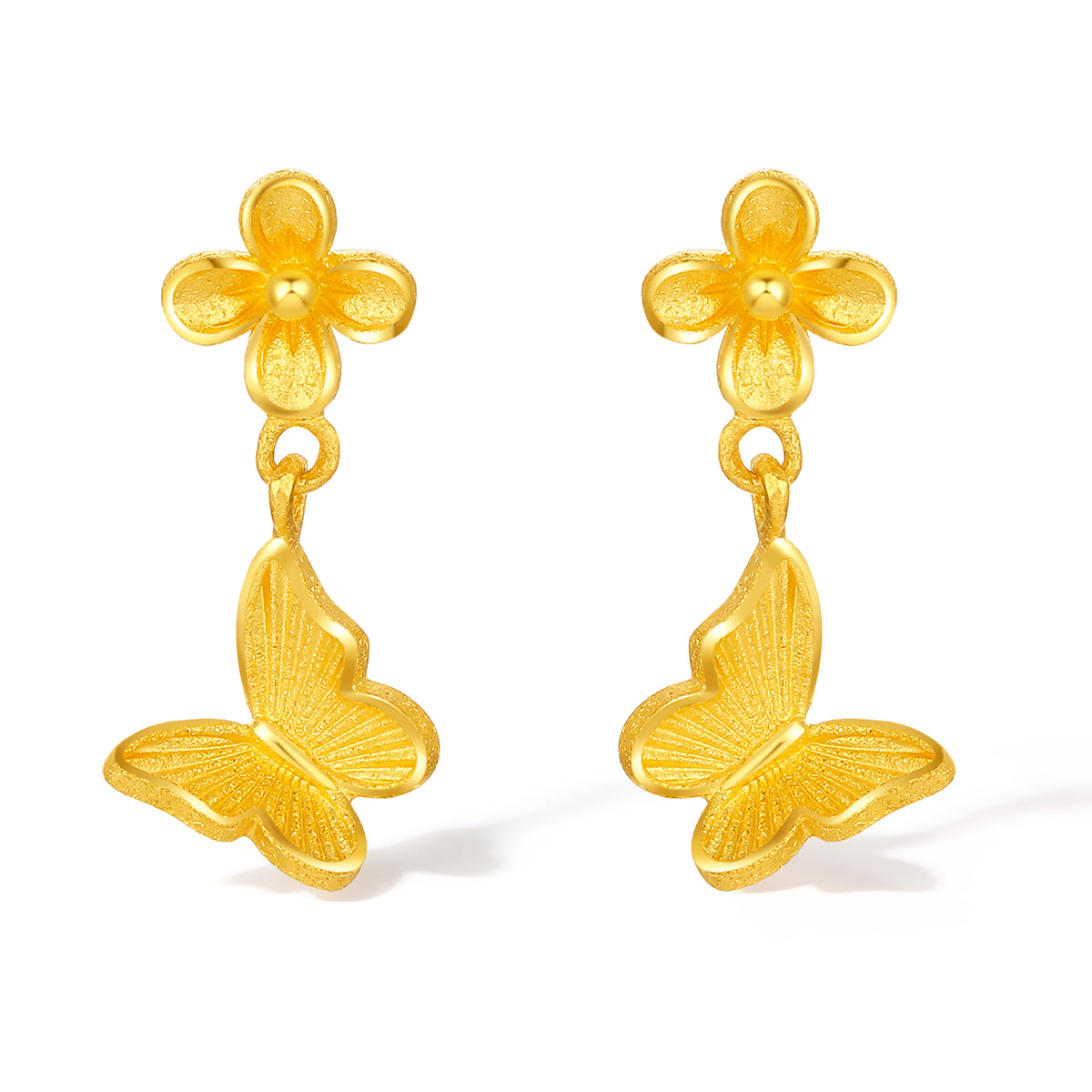 “Dream in the Garden” 24K Gold Earrings Flower 1.45-1.65g A0914969