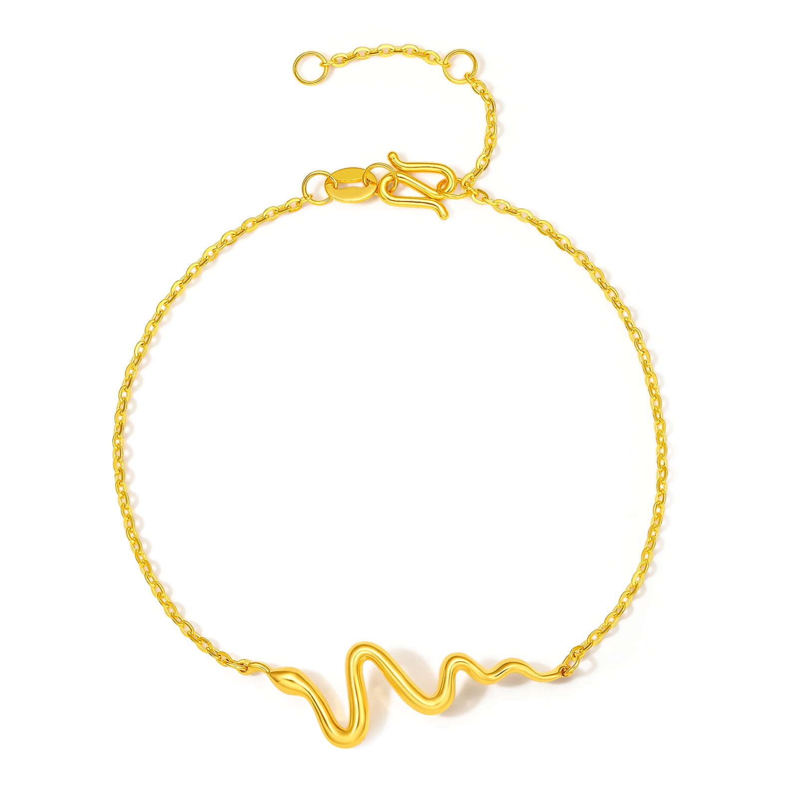 "Chinese Zodiac Snake" 24K Gold Chain Bracelet Snake 3.15-3.45g A0713108