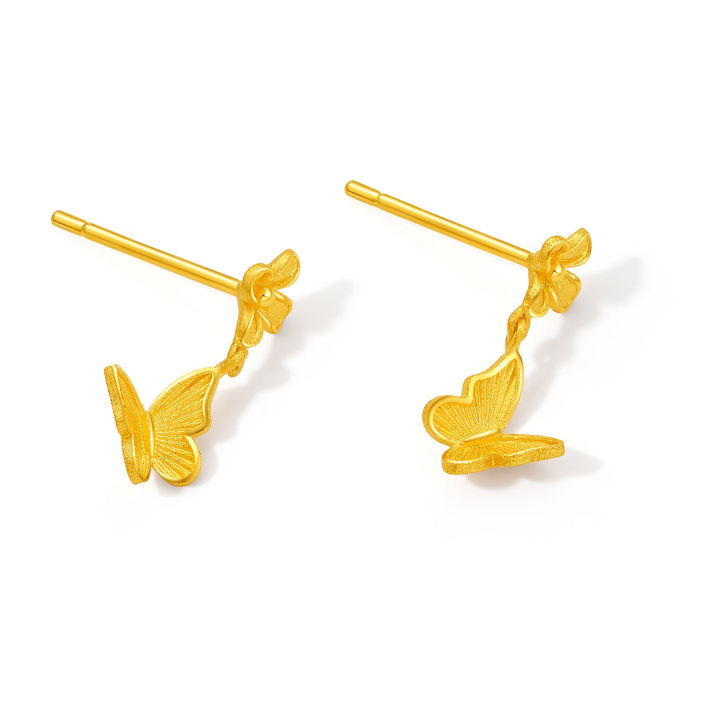 “Dream in the Garden” 24K Gold Earrings Flower 1.45-1.65g A0914969