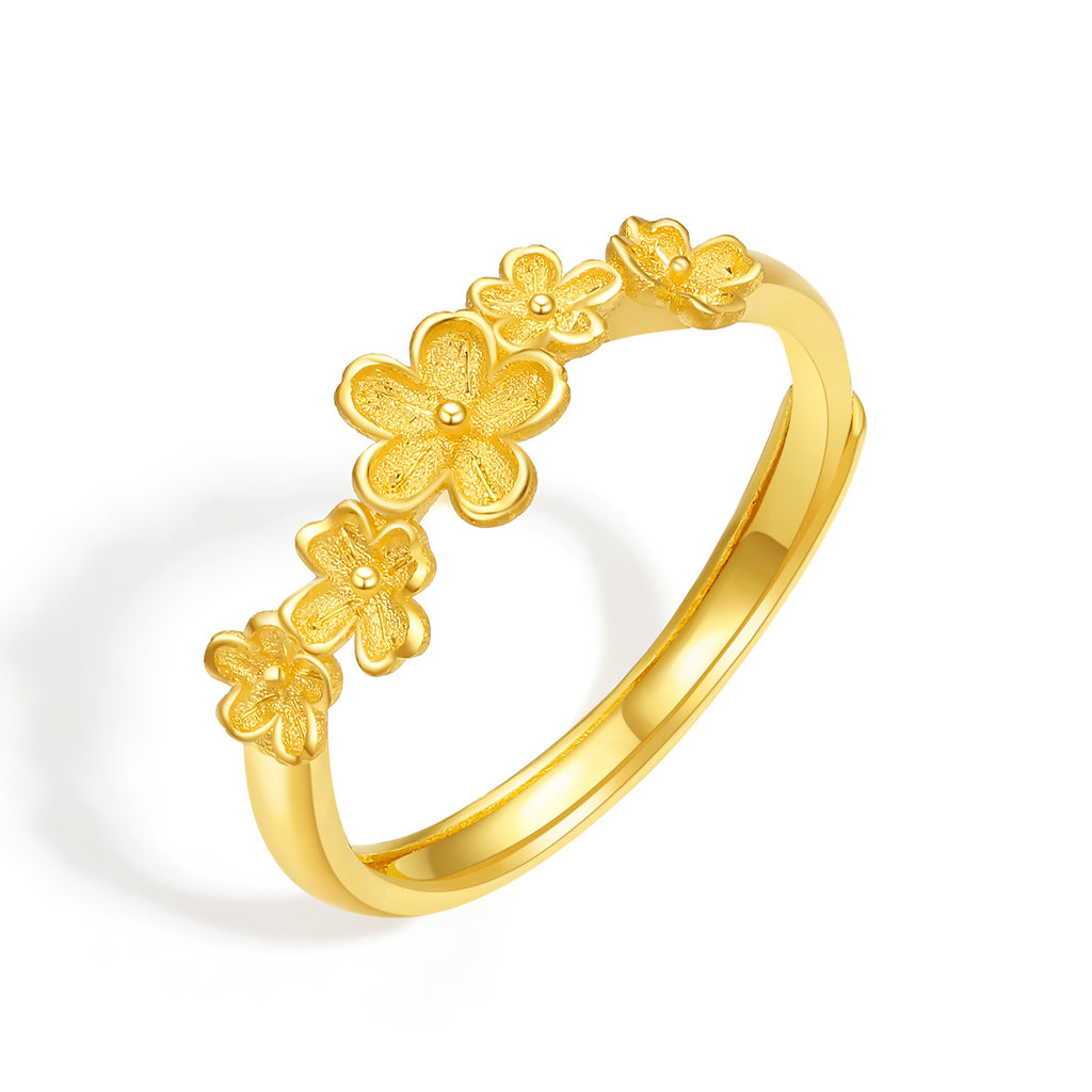 999 24K Gold Ring Flower 2.41-2.71g A0112983
