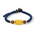 Jiuhua Mountain' 24K Gold String Bracelet Sandalwood Beads Ksitigarbha's Mount Diting A1715330