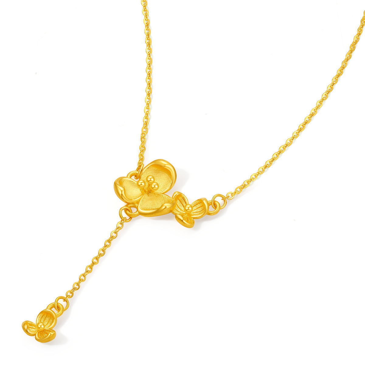 “Dream in the Garden” 999 24K Gold Pendant Necklace Flower 3.6-4g A0614953