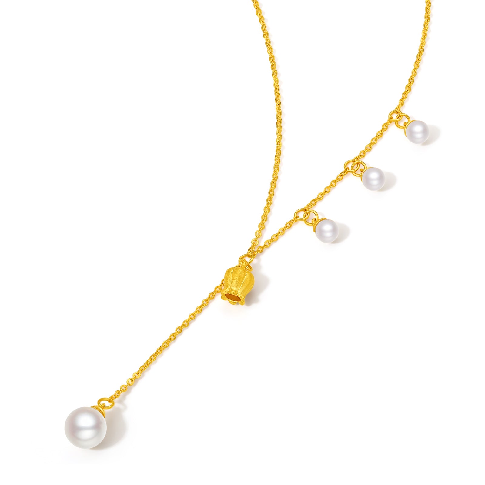 999.9 24K Gold Pendant Necklace Pearl 2.5-3.1g X0613030