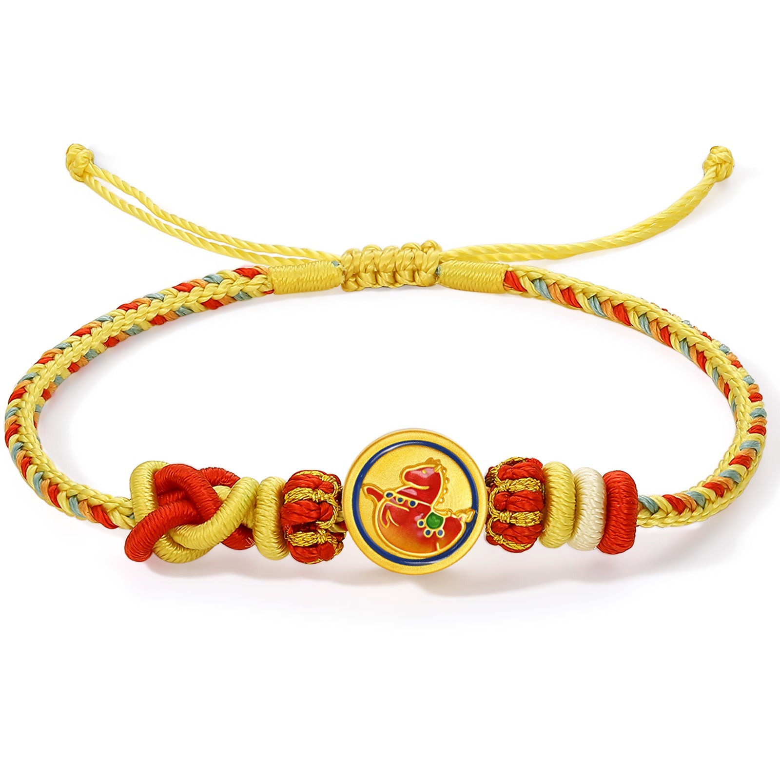 'Year of the Horse'  24K Gold String Bracelet Horse 0.82-1.12g 16cm-22cm A1720839