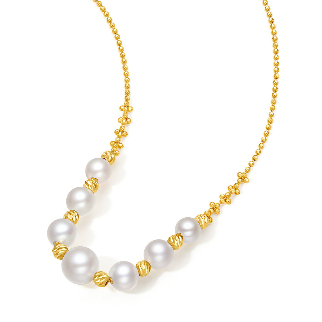 18K Gold Necklace Pearl 2.15-2.45g X0513027