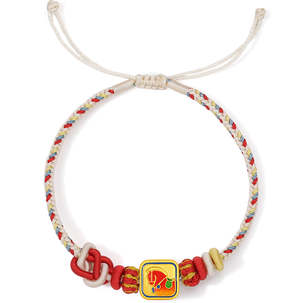 'Year of the Horse'  24K Gold String Bracelet Horse 0.89-1.19g 16cm-22cm A1720840