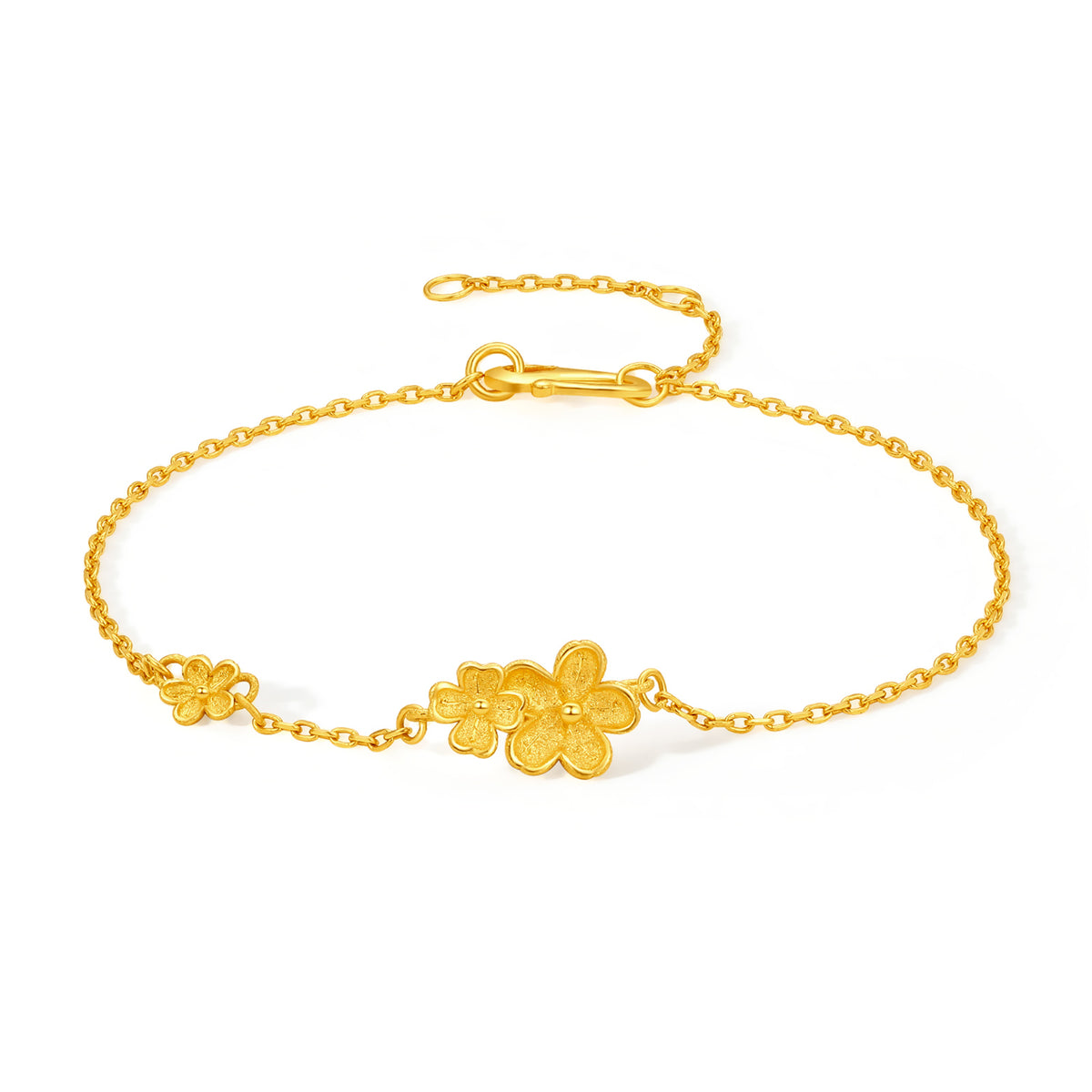 999 24K Gold Chain Bracelet Flower 2.33-2.63g A0712985