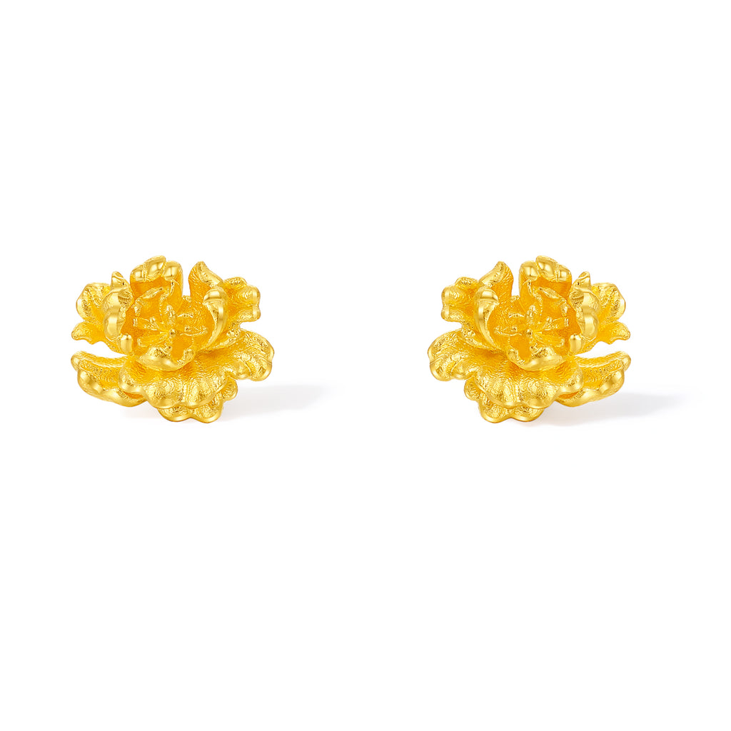 999 24K Gold Earrings Flower 2.4-3.2g A0915855