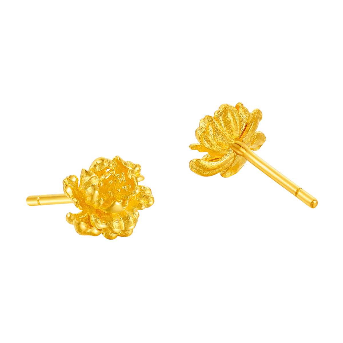 999 24K Gold Earrings Flower 2.4-3.2g A0915855