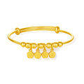 999 24K Gold Bangle Bracelet Flower 6-8g A1015852