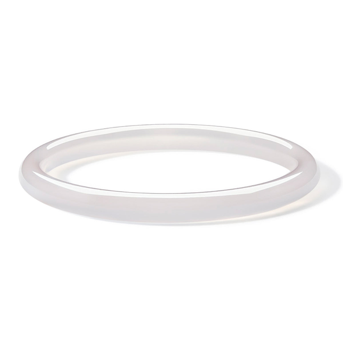 ZHOU LIU FU Chalcedony Bangle Classic White Natural Gemstone for Mom Women 58mm J1011820