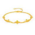 "Annie's Garden" 999 24K Gold Chain Bracelet Flower 2.6-2.9g A0713018