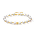 18K Gold Chain Bracelet Pearl 0.65-0.95g X0713026