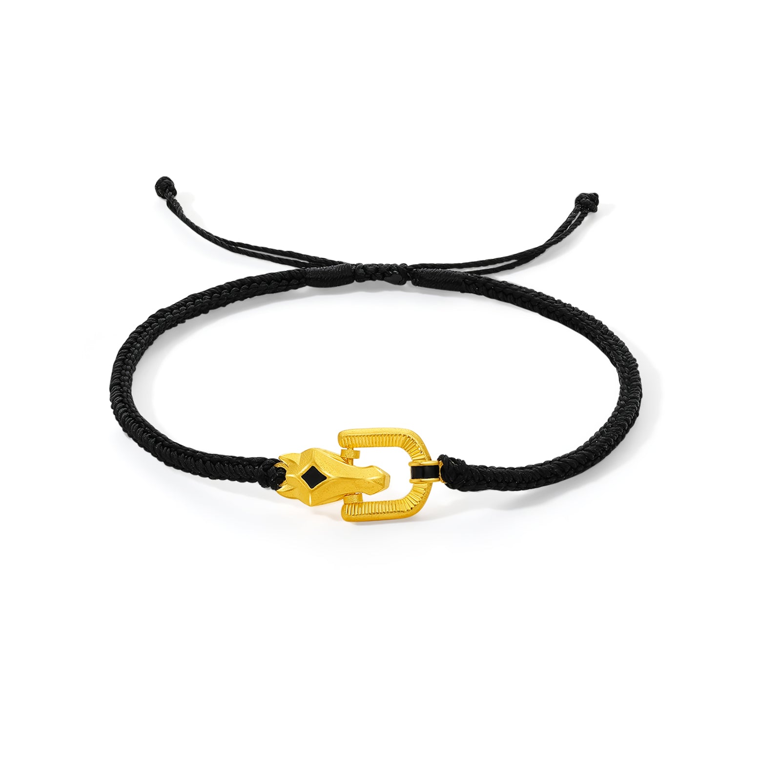 'Year of the Horse'  999.9 24K Gold String Bracelet Horsehead 2.18-2.48g 17cm-23cm A1720949