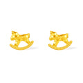 "Chinese Zodiac Horse" 24K Gold Earrings Horse 0.8-1.3g A0923805