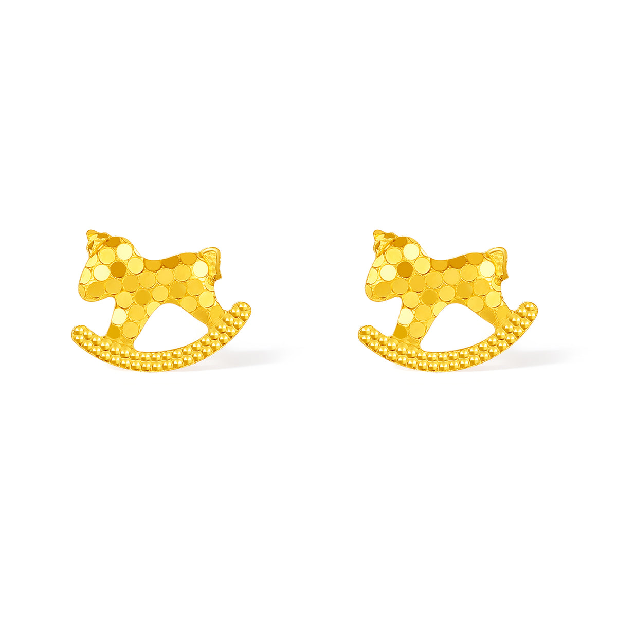 "Chinese Zodiac Horse" 24K Gold Earrings Horse 0.8-1.3g A0923805