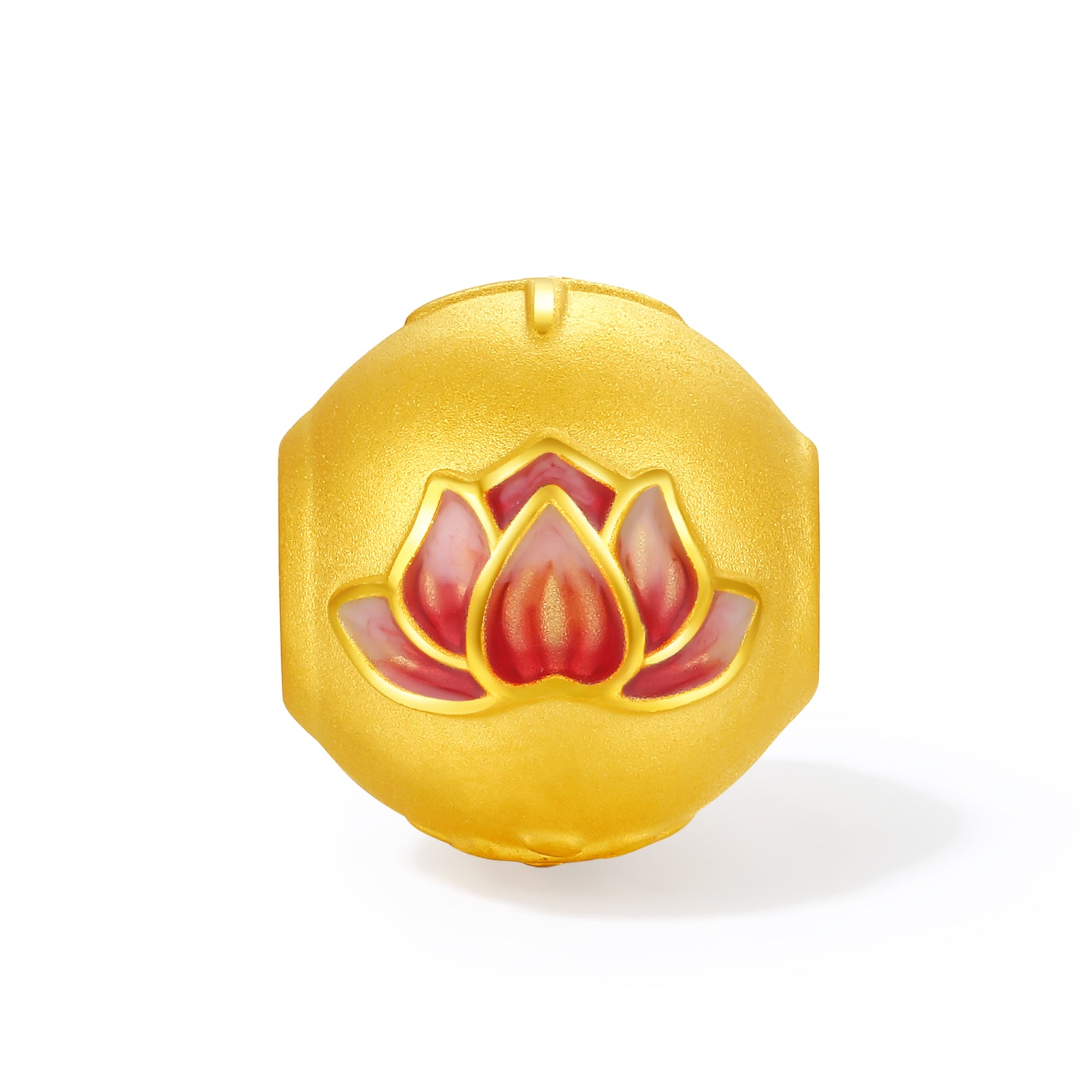 Jiuhua Mountain' 24K Gold Beaded Bracelet Rose Quartz Lotus Flower A1914704