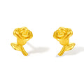 999 24K Gold Earrings Flower 1.4-2.2g A0911676