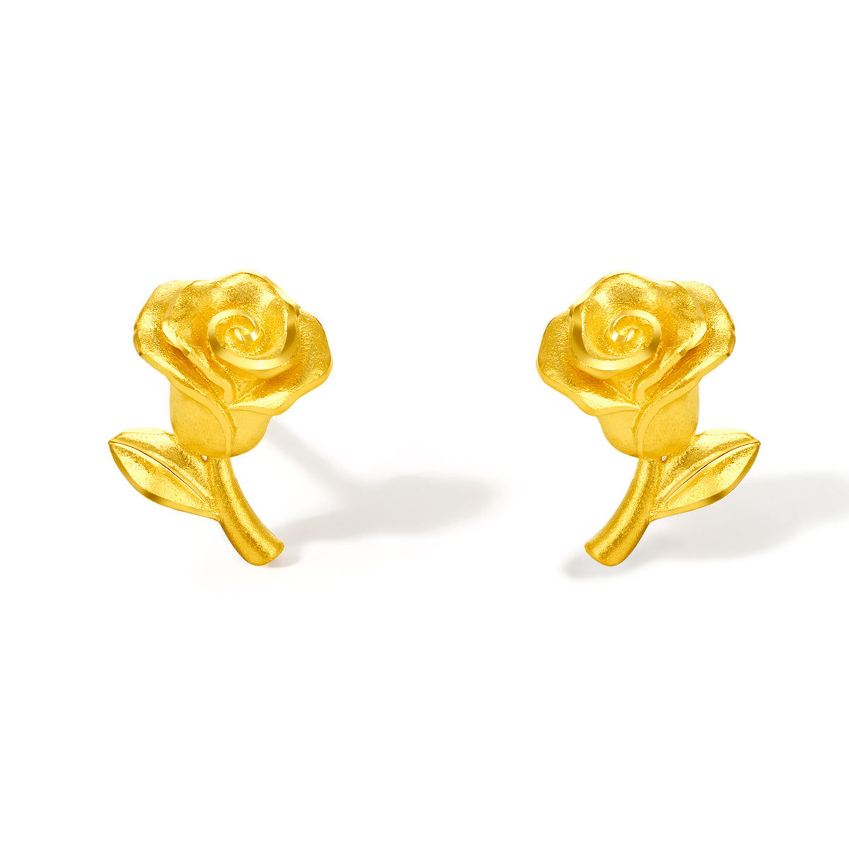 999 24K Gold Earrings Flower 1.4-2.2g A0911676