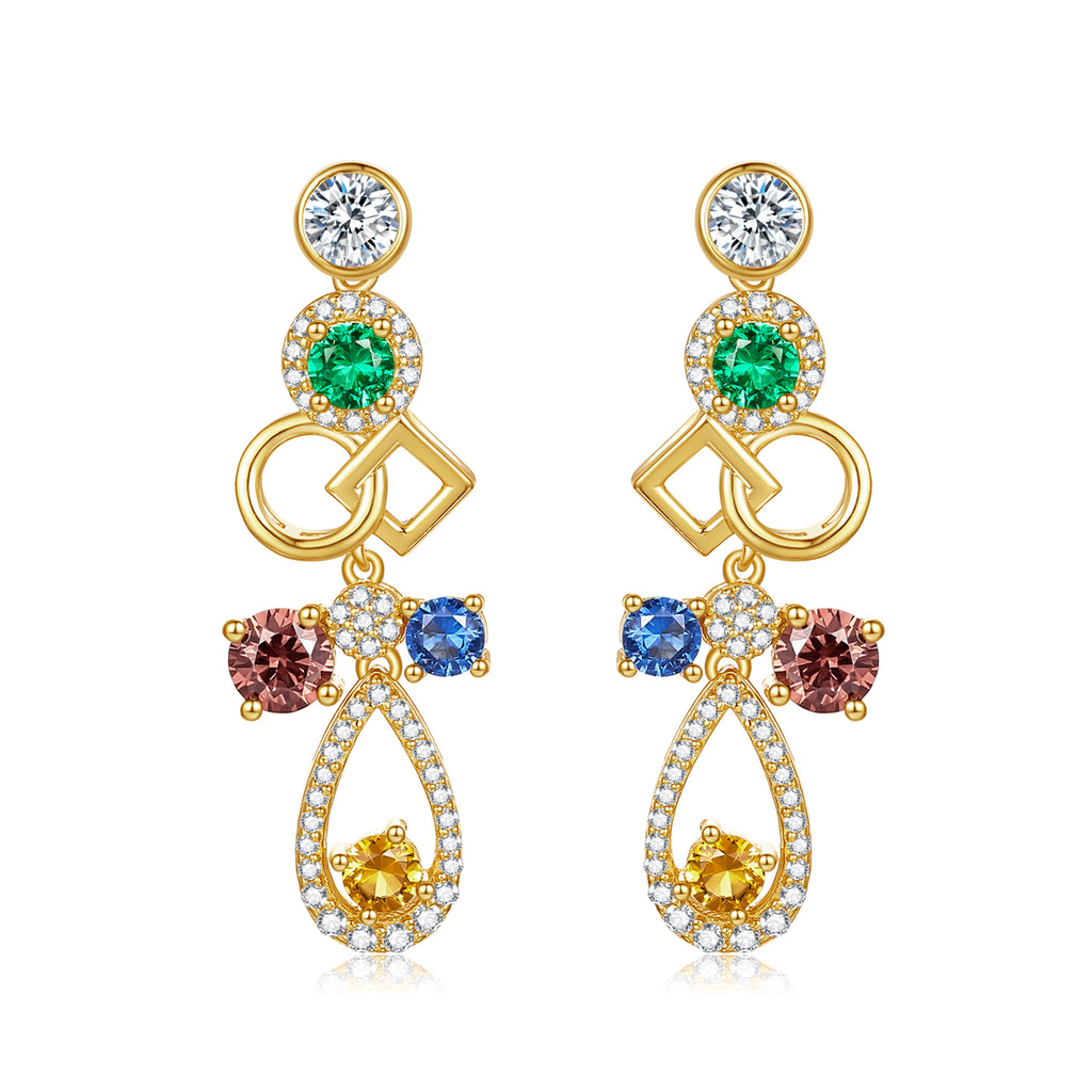 S925 Sterling Silver Earrings Cubic Zirconia 3.6-4.1g J0912884