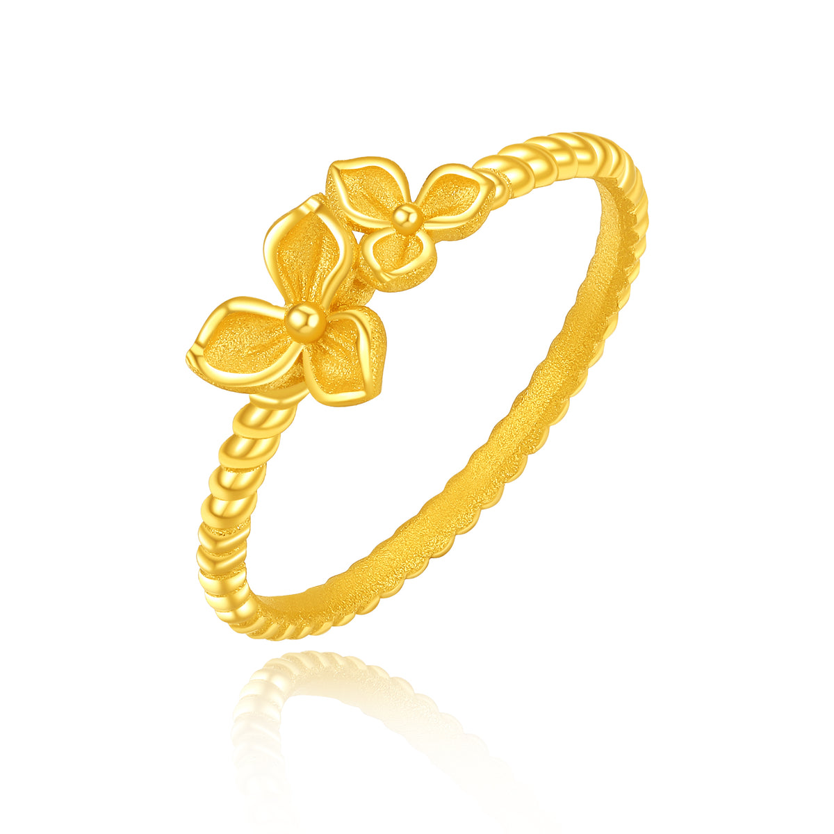 “Dream in the Garden” 999 24K Gold Ring Flower 1.5-2.8g A0115131