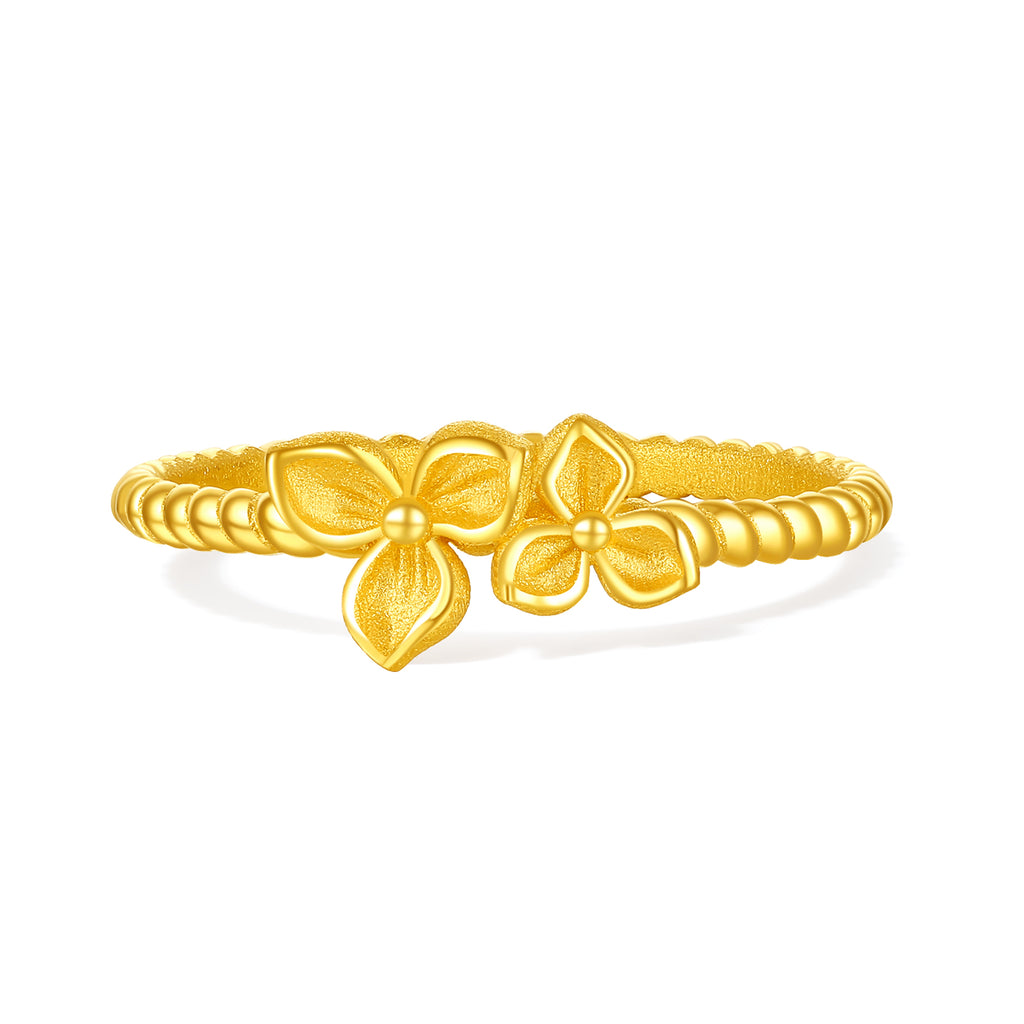 “Dream in the Garden” 999 24K Gold Ring Flower 1.5-2.8g A0115131