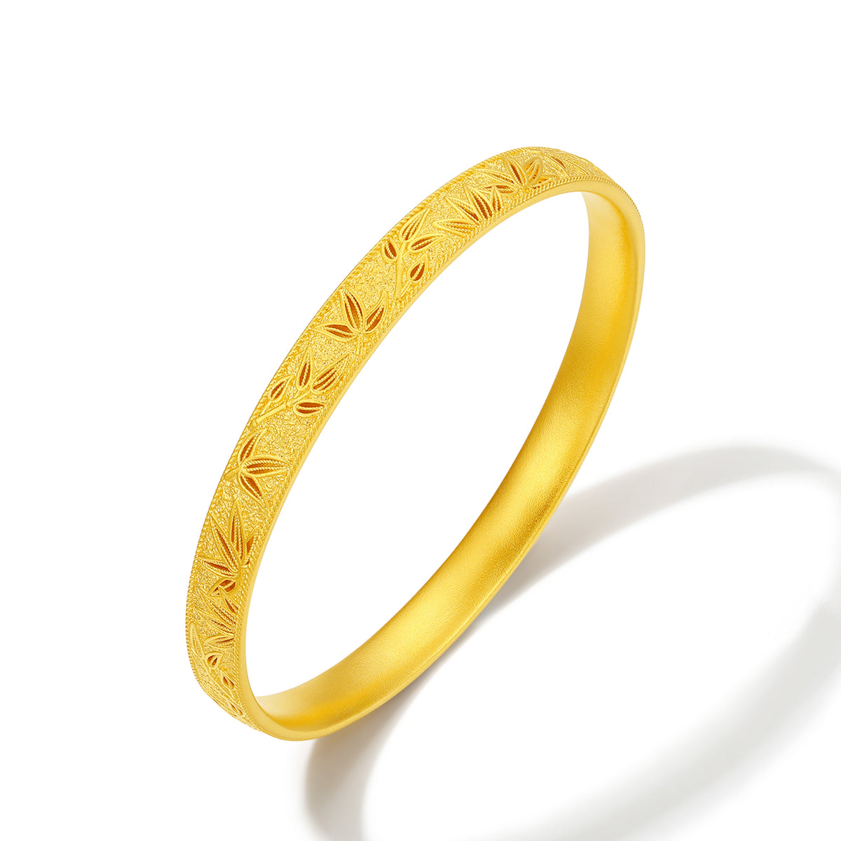999 24K Gold Bangle Bracelet Bamboo 23-29g A1013517
