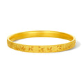 999 24K Gold Bangle Bracelet Bamboo 23-29g A1013517