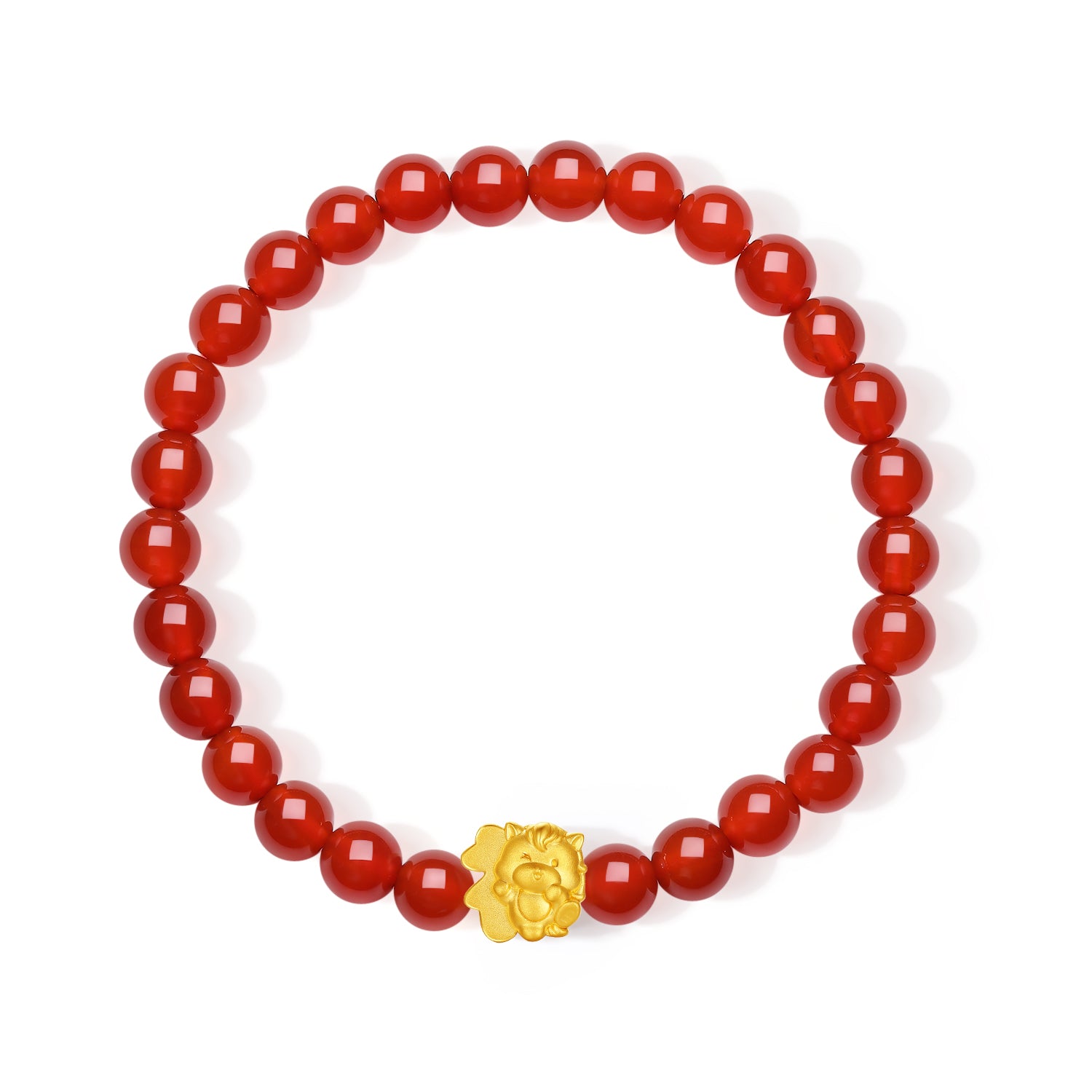 「馬年」24K金瑪瑙馬形手鐲，寓意吉祥，0.6-0.9克，17厘米，A1915770