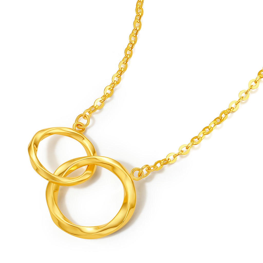 18K Gold Pendant Necklace Interlocking Circles 1.95-2.25g C0612669