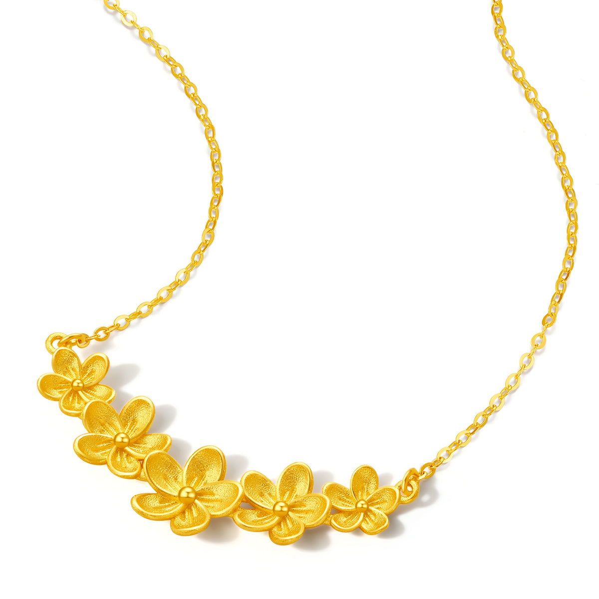 999 24K Gold Pendant Necklace Flower 4.4-4.8g A0611667