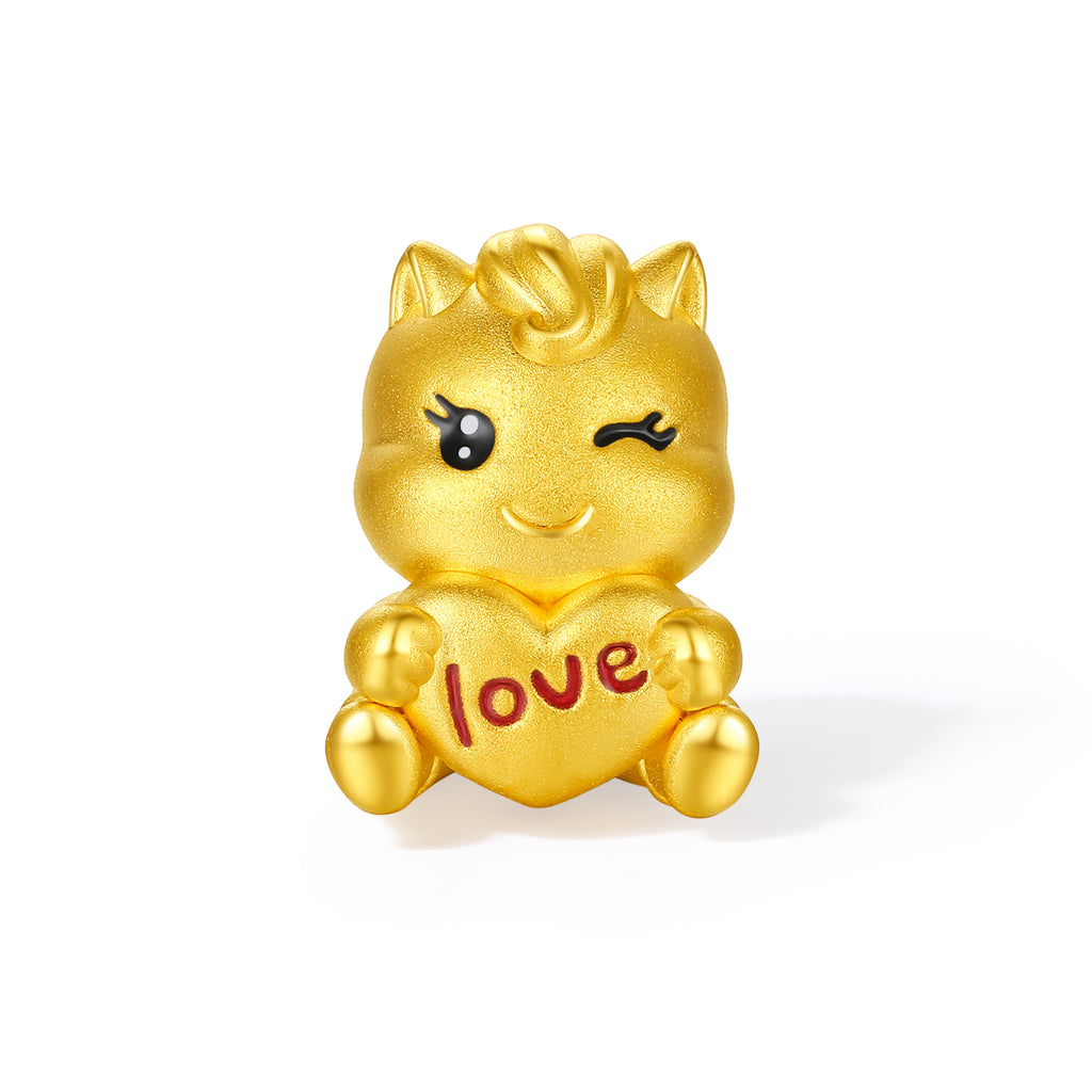 'Year of the Horse'  24K Gold String Bracelet Horse Heart 0.85-1.05g 16cm-22cm A1715747