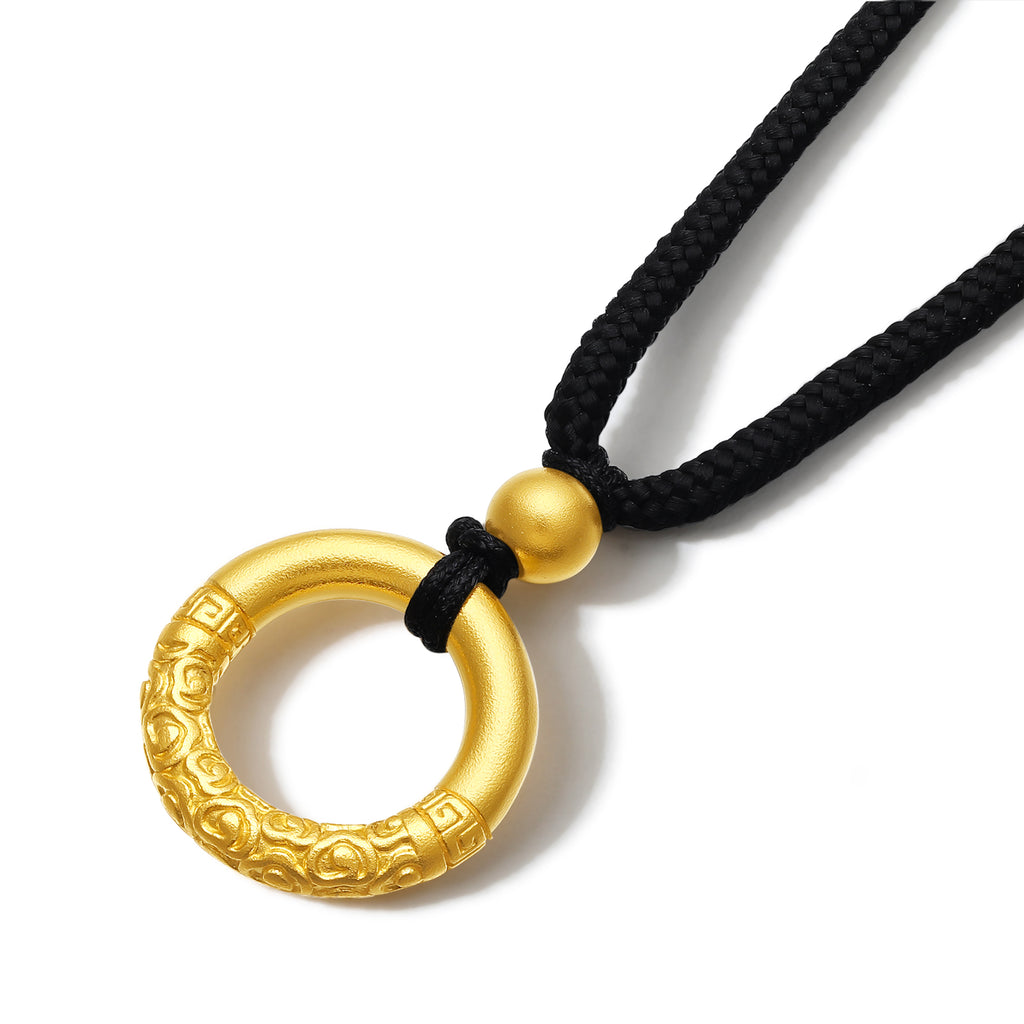 999 24K Gold Pendant Peace Buckle 5-7g A0413266