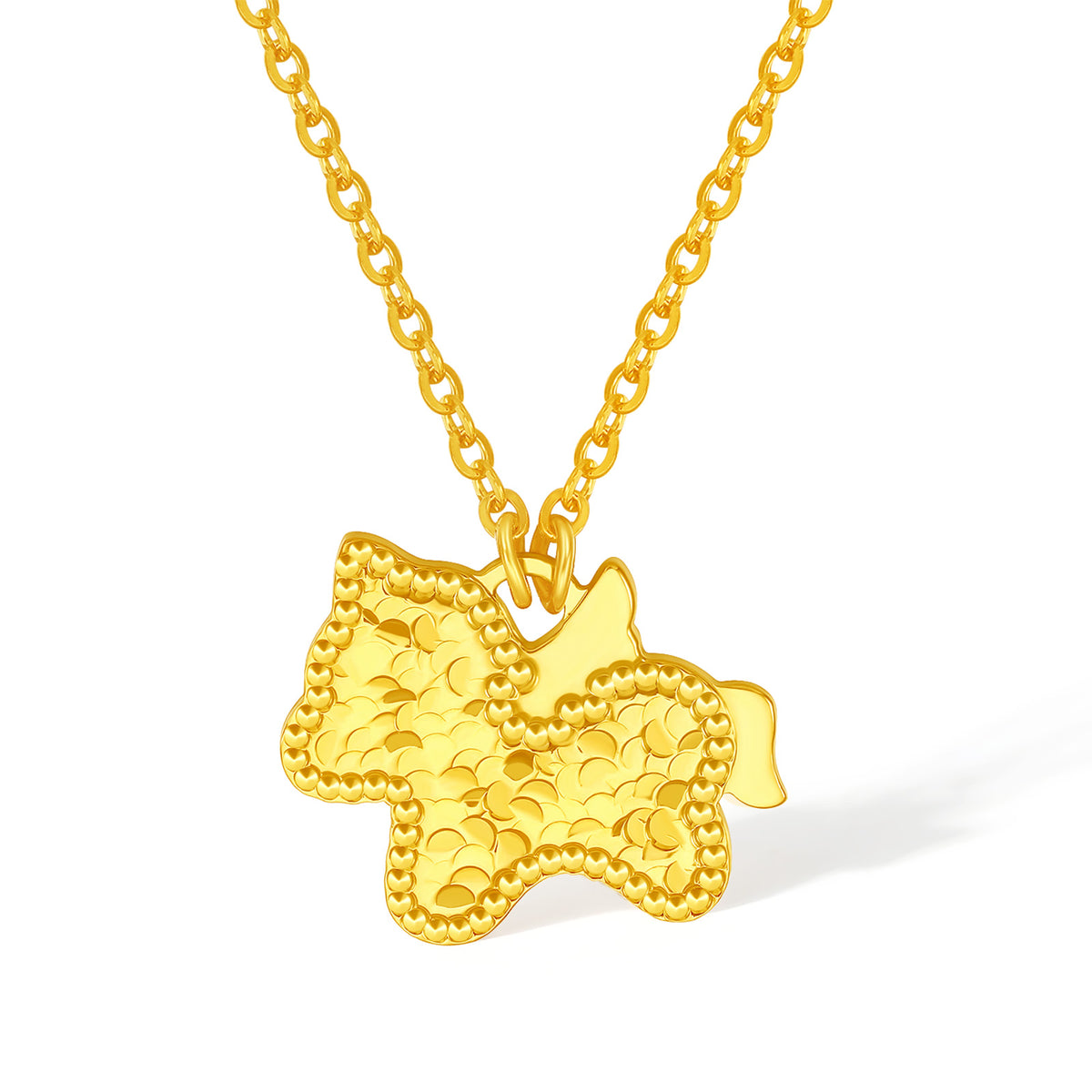 24K Gold Pendant Necklace Horse 3.3-3.6g A0615534