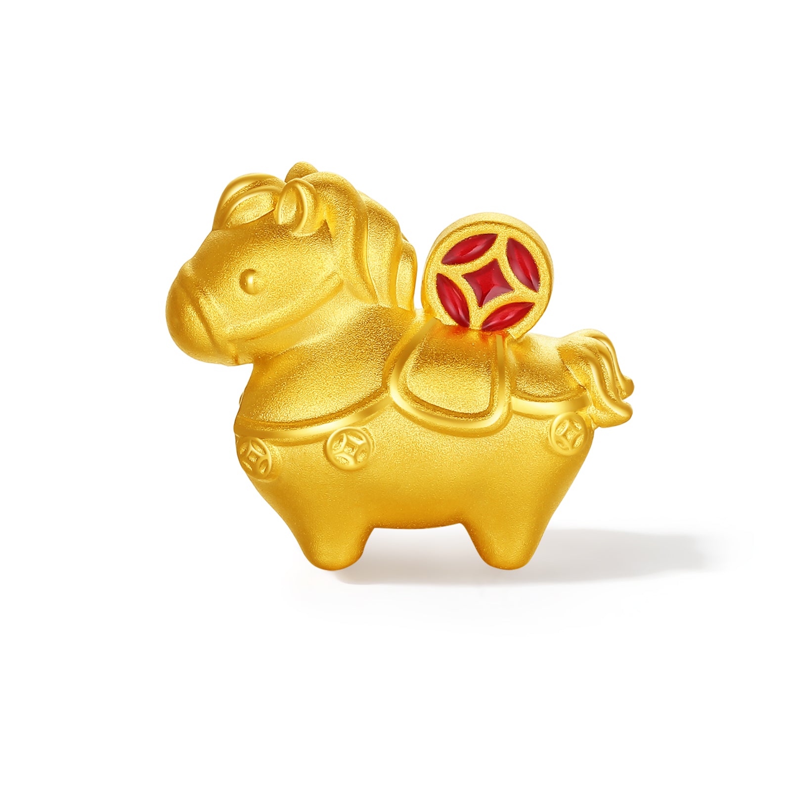 'Year of the Horse' 24K Gold Beaded Bracelet Agate Horse Coin 0.7-1g 17cm A1916283