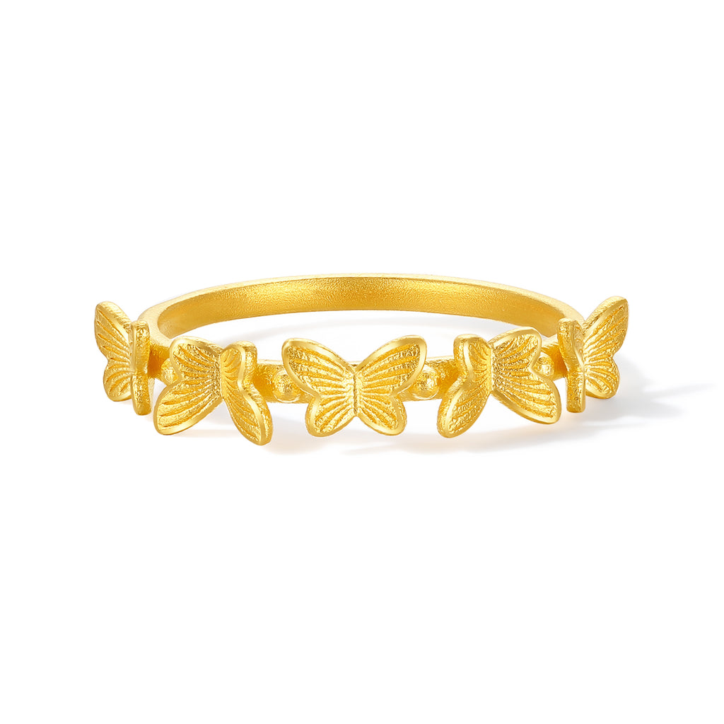 "Fantasy Forest" 999 24K Gold Ring            Butterfly 2.6-3.1g A0113804