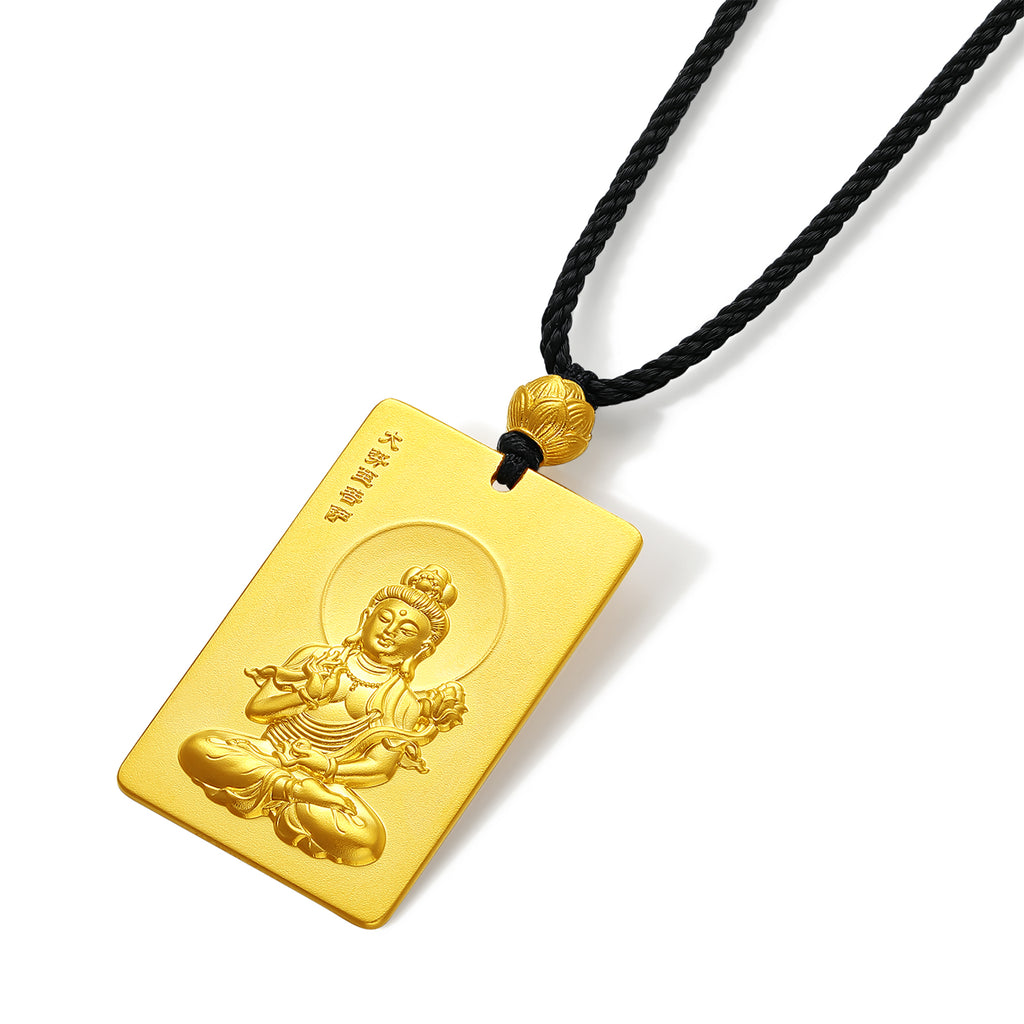 999 24K Gold Pendant Bodhisattva 22-24g A0413643