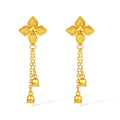 "Fantasy Forest" 999 24K Gold Earrings Clover 2.8-3.1g A0913828