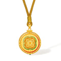 "Chinese Culture Collection - Woven Bamboo" 24K Gold Pendant Necklace Diamond Flora 20.36-22.36g W0423511