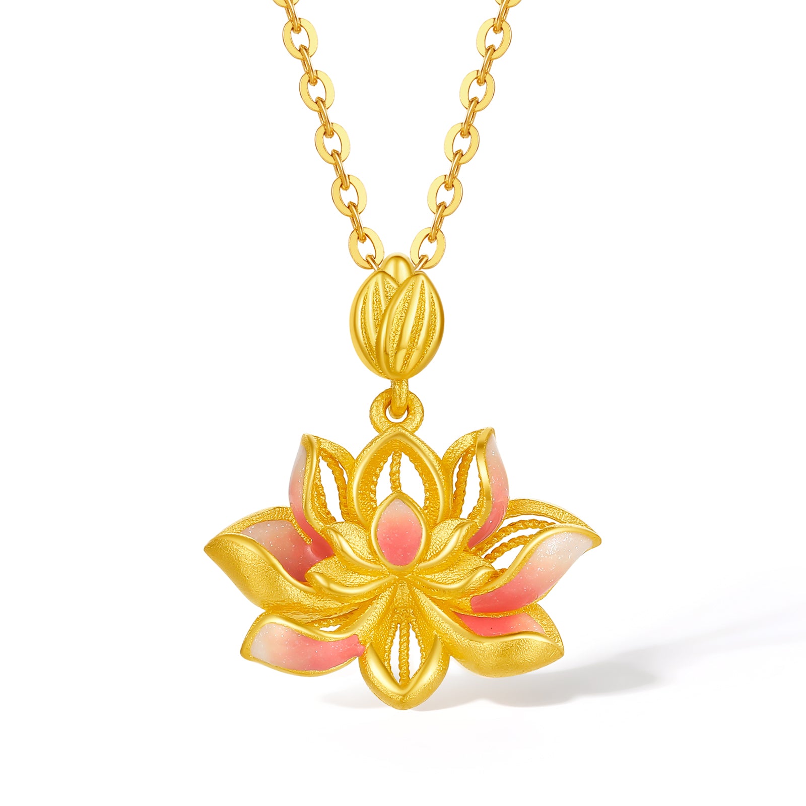 九華山 999.9 24K 金蓮花吊墜 A0414636