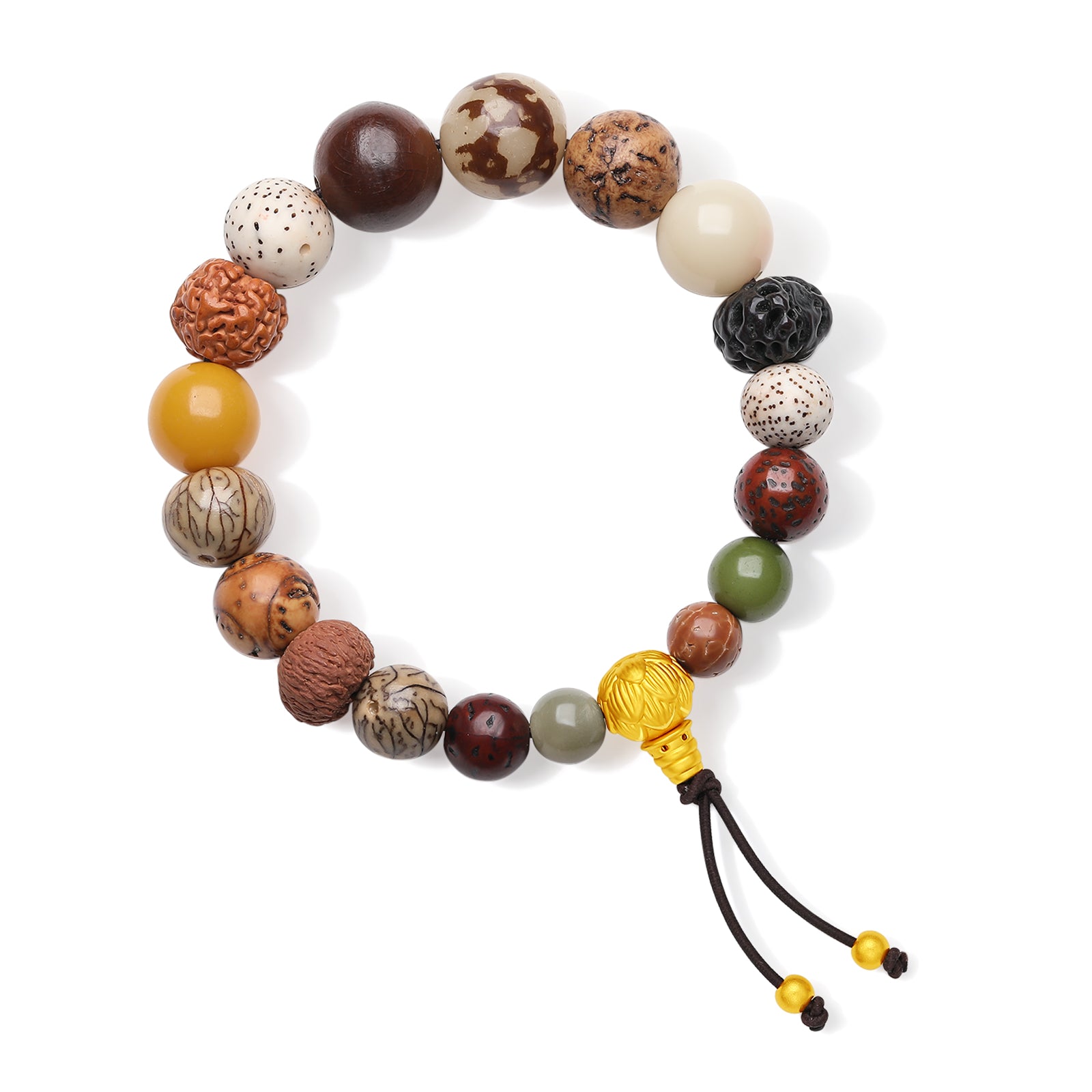 Jiuhua Mountain' 24K Gold Beaded Bracelet Eighteen-bead bodhi seed A1914674