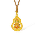 "Chinese Culture Collection - Woven Bamboo" 24K Gold Pendant Necklace Diamond Flora 9.69-11.69g W0423509