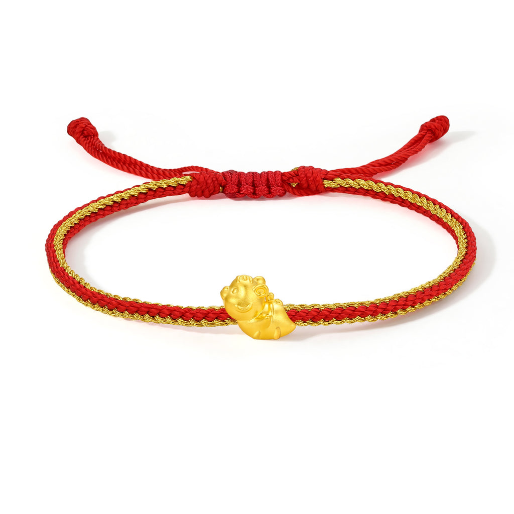 "Chinese Zodiac" 24K Gold String Bracelet Chinese Zodiac 0.3-0.5g