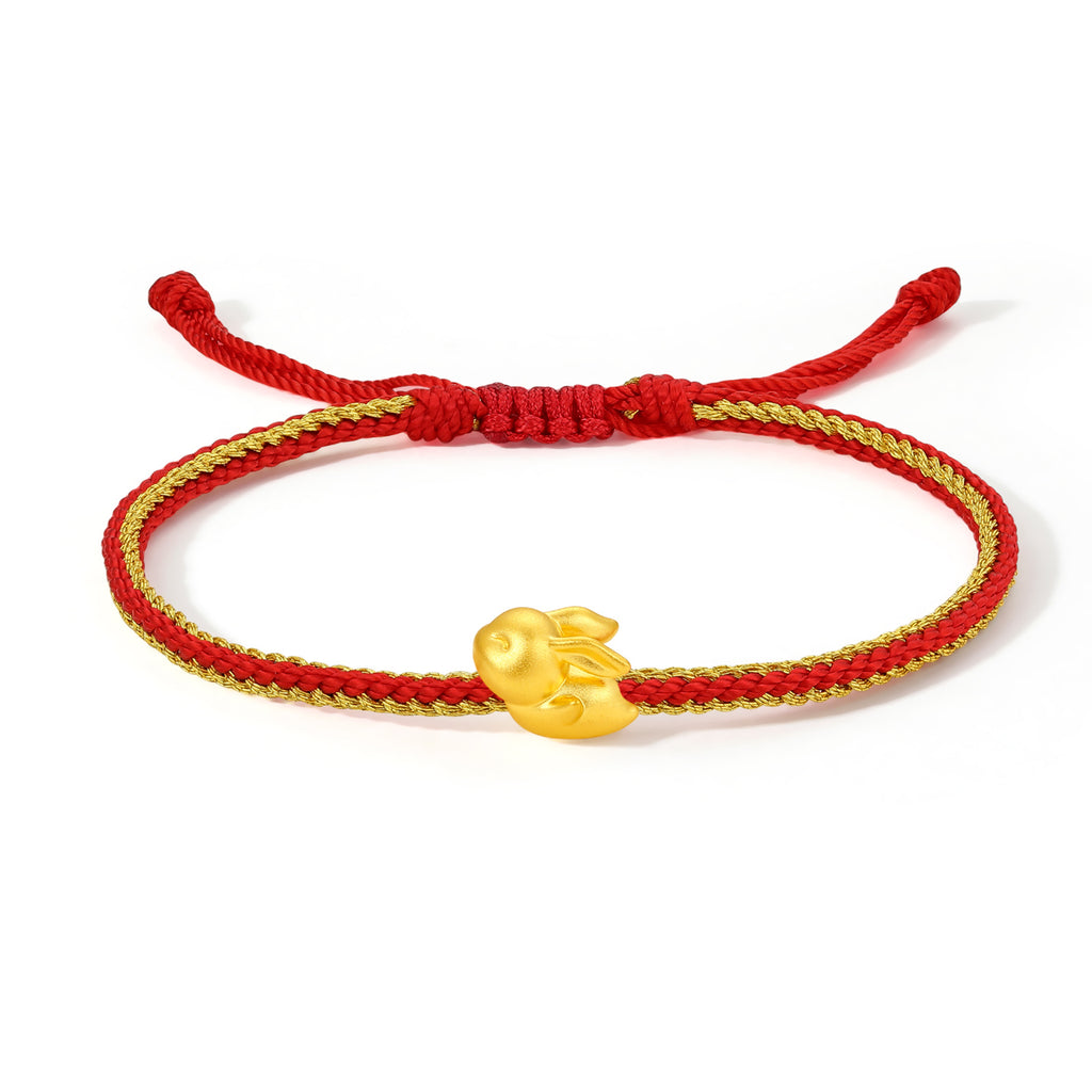 "Chinese Zodiac" 24K Gold String Bracelet Chinese Zodiac 0.3-0.5g